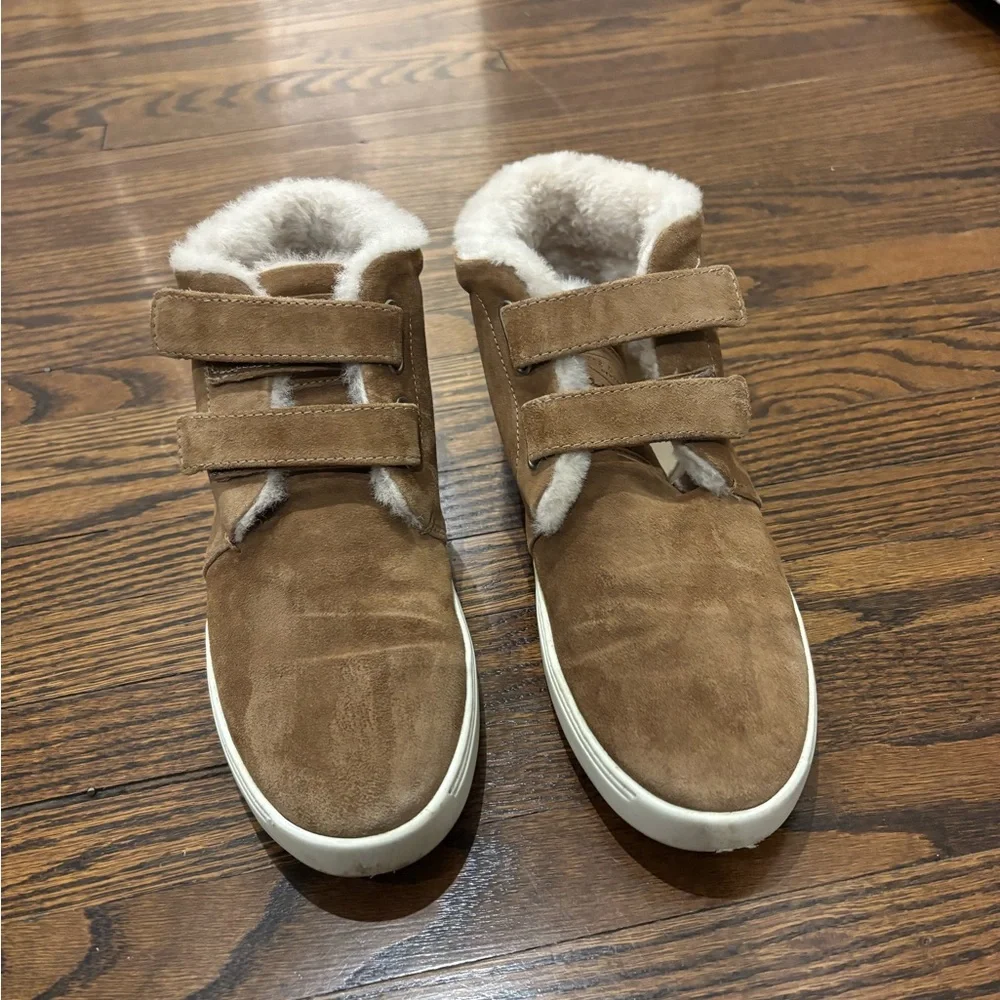 Rag & Bone Kent Suede Velcro shearling lined Sneakers - Picture 1 of 5
